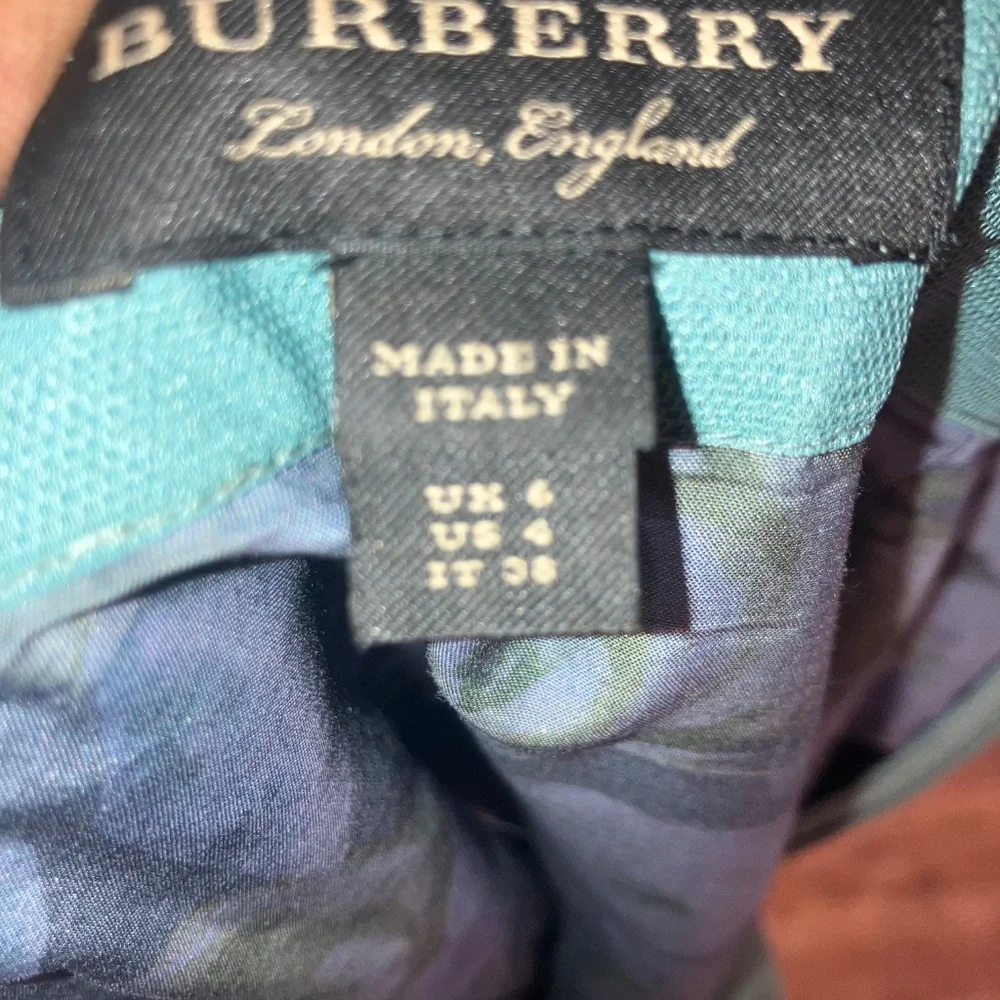Burberry London, silk and sheer overlay skirt